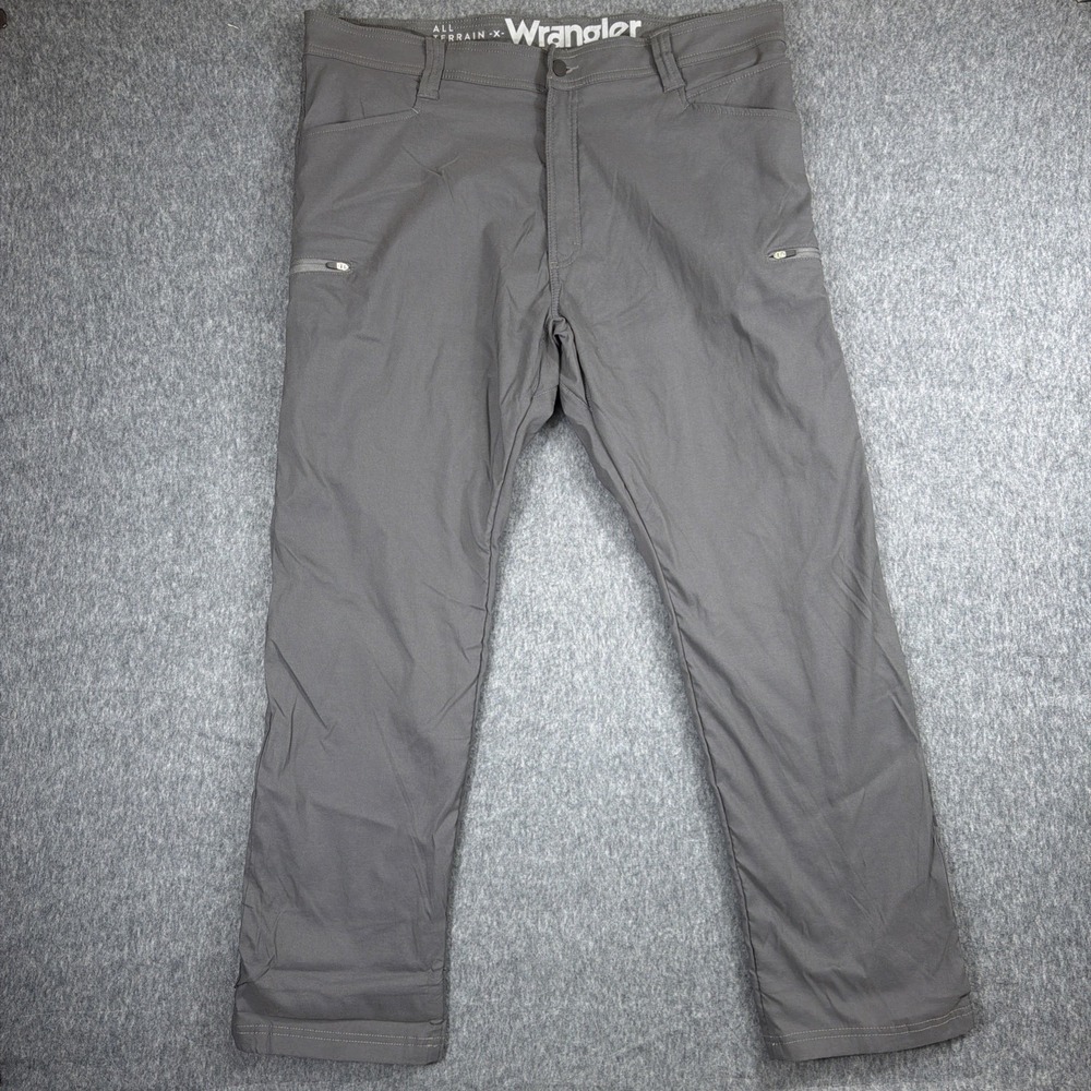 Wrangler ATG Pants‎ Mens 40x30 Gray All Terrain Gear Cargo Fleece Lined Outdoor